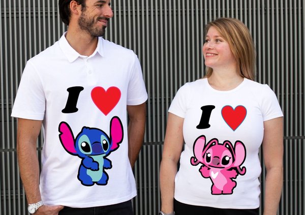 Couple Shirts — Stitch & Angel (Disney)