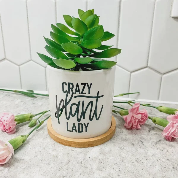 Personalised Ceramic Desktop Plant & Flower Pot