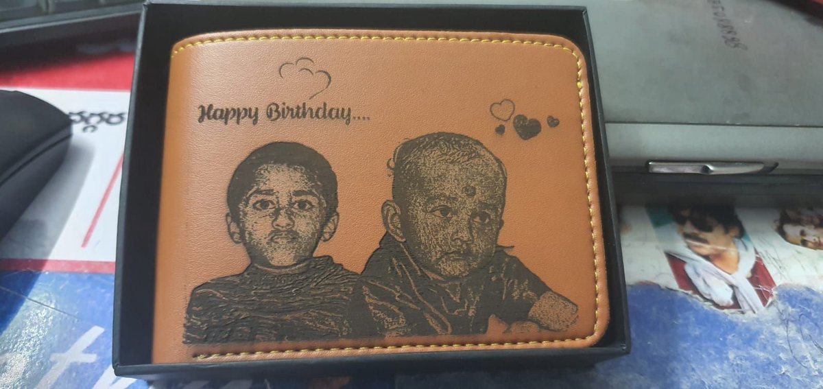 Personalised Laser-Engraved Photo Leather Wallet