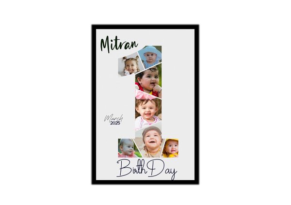 Personalised Number Silhouette Photo Collage Frame