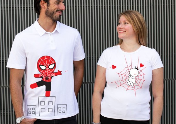 Couple Shirts — Spiderman Love & Kiss