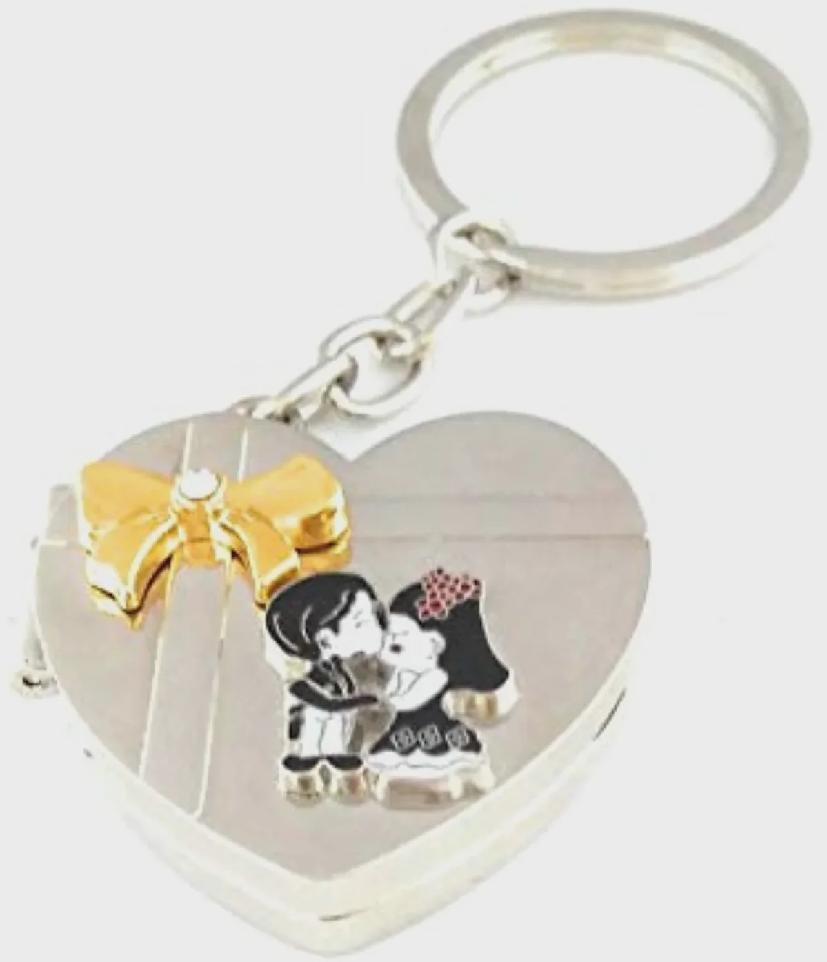 Personalised Metal Folding Photo Locket Keychain (Heart & Book)