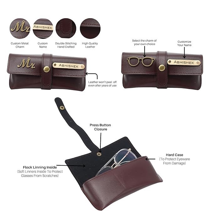 Personalised Leather Eyewear & Sunglasses Hard Case
