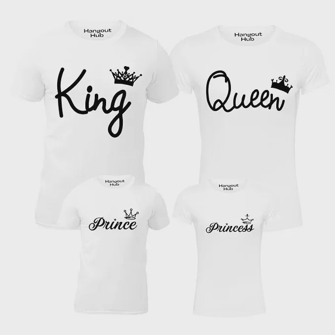Family Matching T-Shirts — King Queen Prince Princess Crown Edition