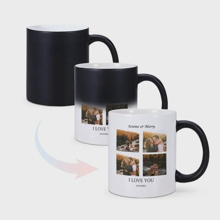 Personalised 4-Photo Couple Milestone Magic Mug
