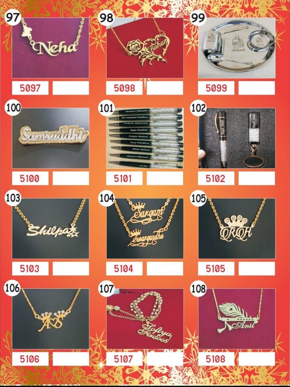 Personalised Name Pendant Necklace with Chain (Custom Fonts)