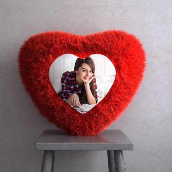 Personalised Plush Fur Heart & Square Cushion