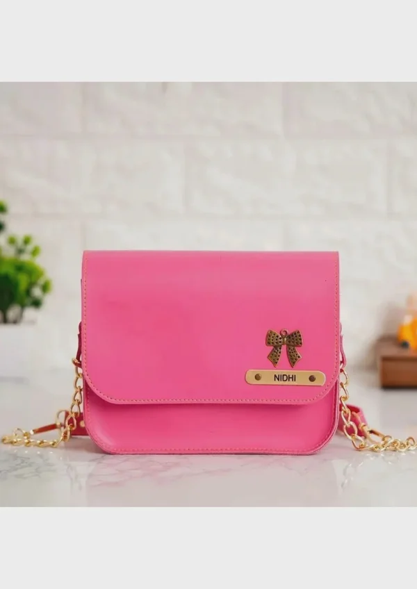 Personalised Women's Faux Leather Crossbody Sling Bag