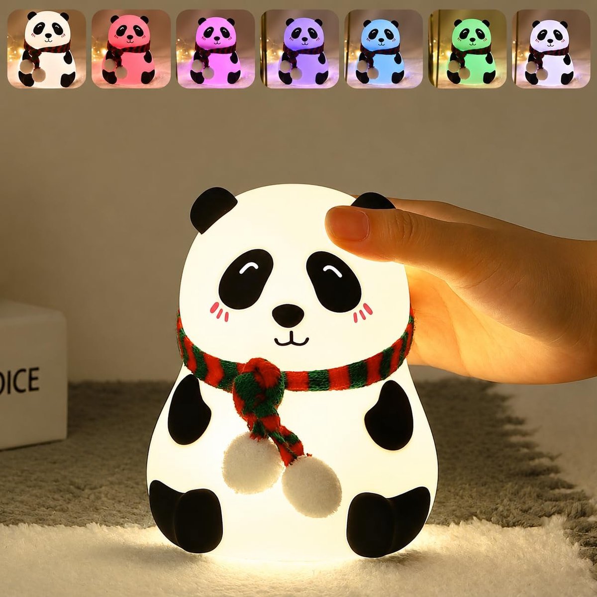 Cute Panda Squishy Silicone Touch RGB Night Lamp