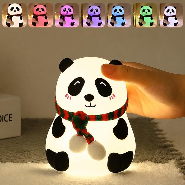 Cute Panda Squishy Silicone Touch RGB Night Lamp