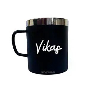 Personalised Stainless Steel Office Coffee Mug with Handle
