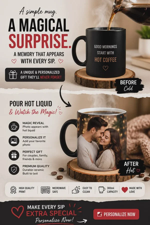 Personalised Heat-Sensitive Color Changing Photo Magic Mug