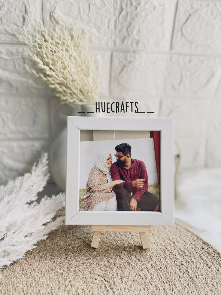Personalised Romantic Couple Mini Wooden Easel Photo Frame