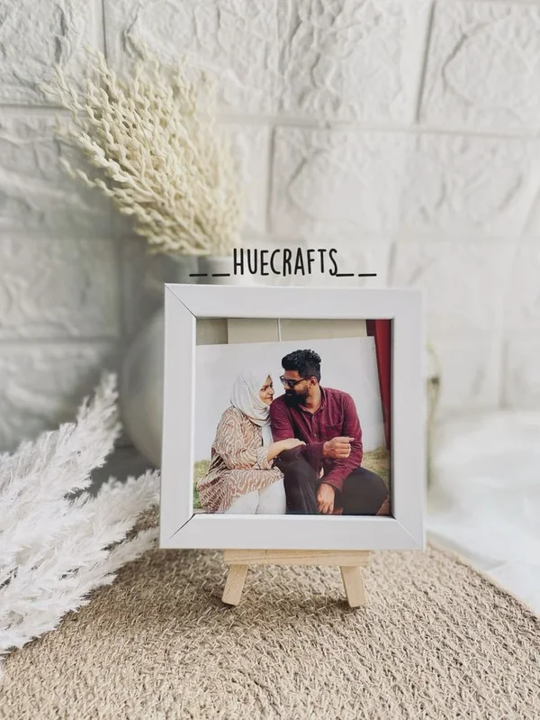 Personalised Romantic Couple Mini Wooden Easel Photo Frame
