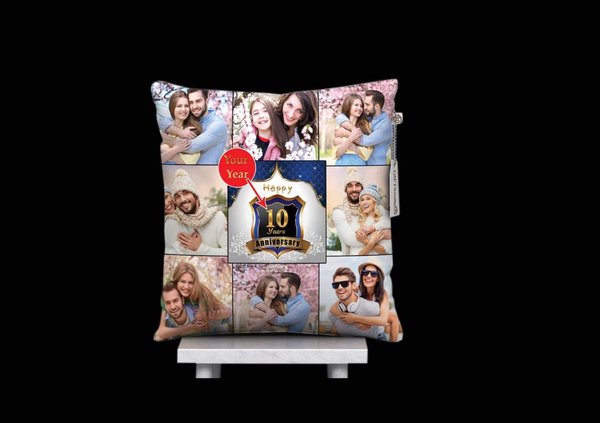 Personalised Satin Photo Cushion with Theme Borders