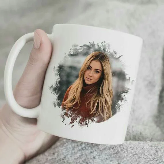 Personalised Watercolor Digital Portrait Ceramic Coffee Mug