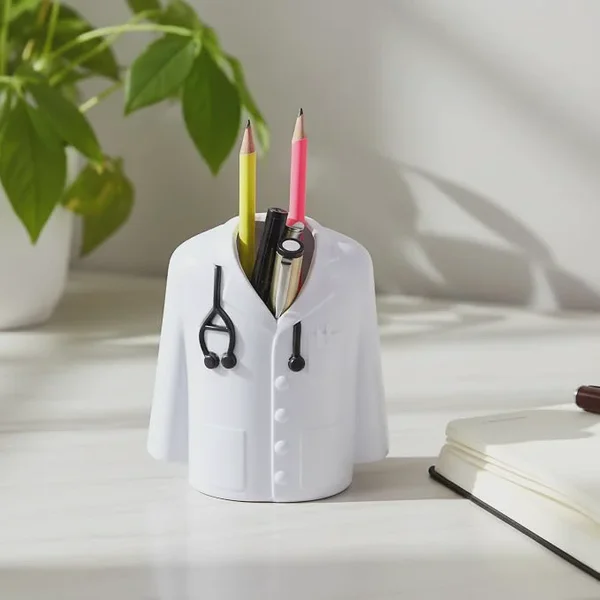 Personalised Doctor Silhouette Acrylic Desk Pen Stand