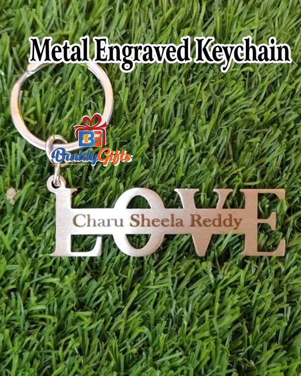Personalised Cutout Metal Name & Bike Silhouette Keychain