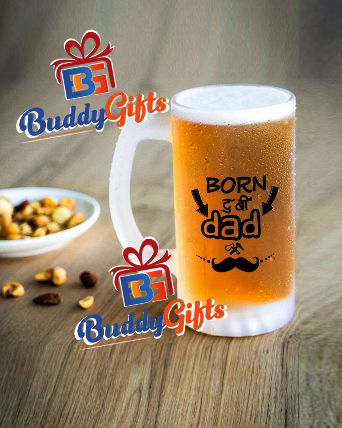 Personalised Father's Day Heavy Glass Beer Mug (470ml)