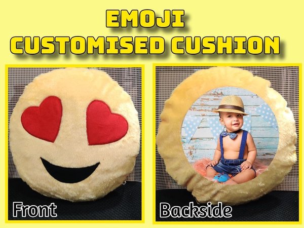 Personalised Emoji Plush Photo Cushion