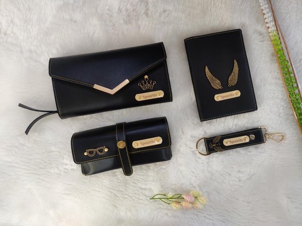 Personalised 4-Piece Leather Travel Gift Set