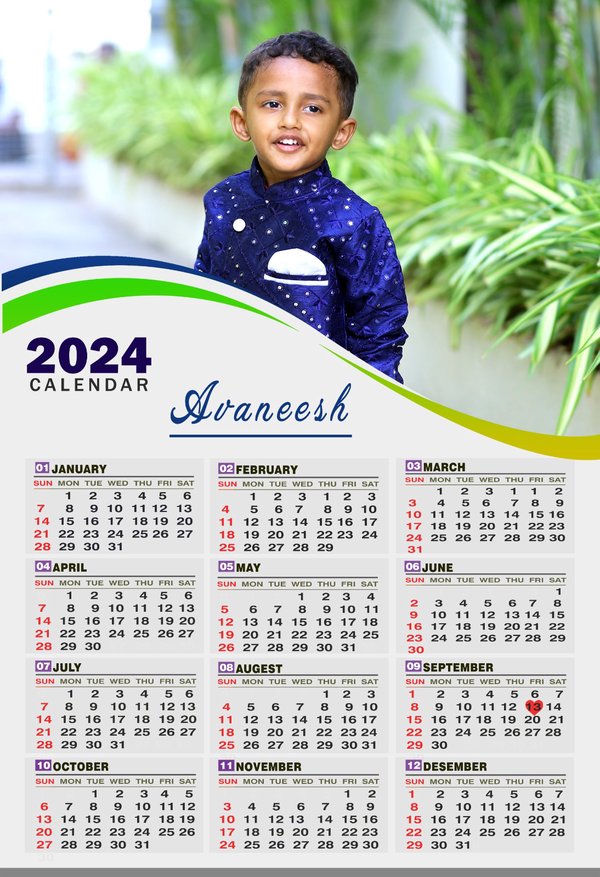 Personalised Photo Poster Wall Calendar (Full Year)