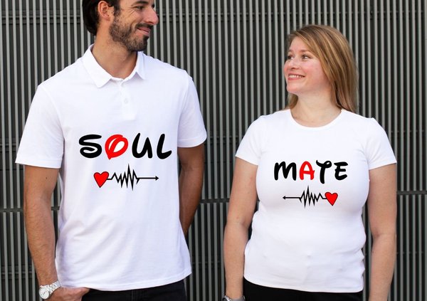 Couple Shirts — Soul & Mate (Heartbeat / Dandelion Edition)