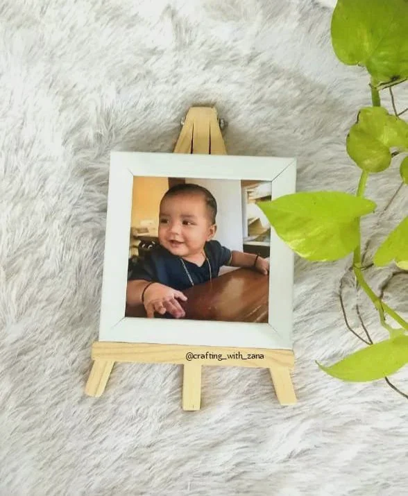 Personalised Baby Milestone Mini Wooden Easel Photo Frame