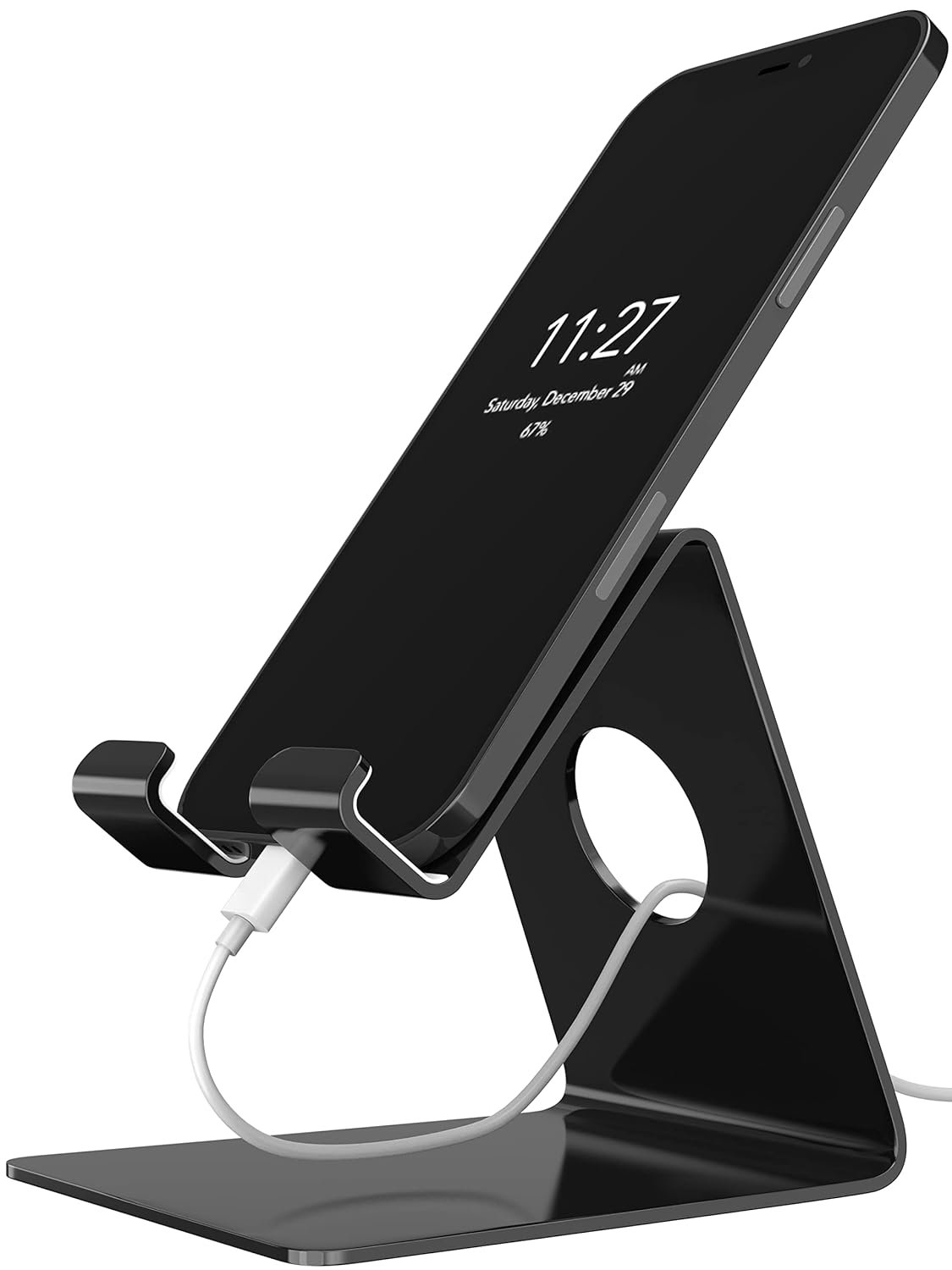 Adjustable Foldable Desktop Phone & Tablet Stand (Black)
