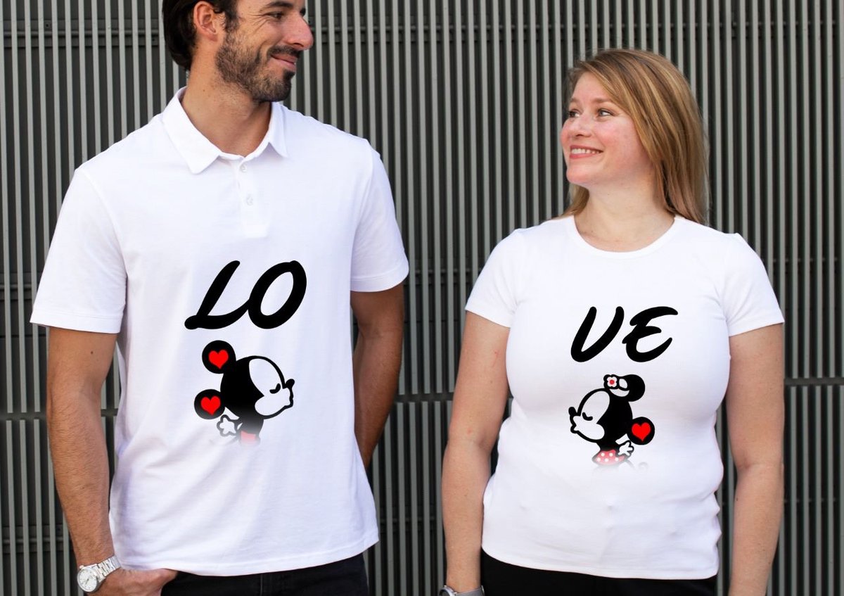 Couple Shirts — Mickey & Minnie Kissing