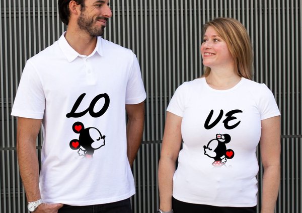 Couple Shirts — Mickey & Minnie Kissing