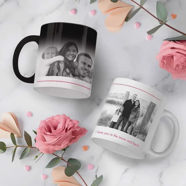 Personalised "To The Moon And Back" Couple Magic Mug