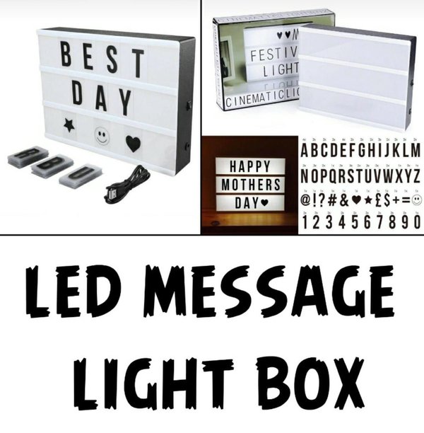 Cinematic A4 LED Message Light Box with Letters & Symbols