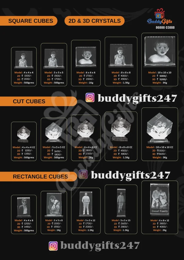 3D Laser Crystals & Plaques